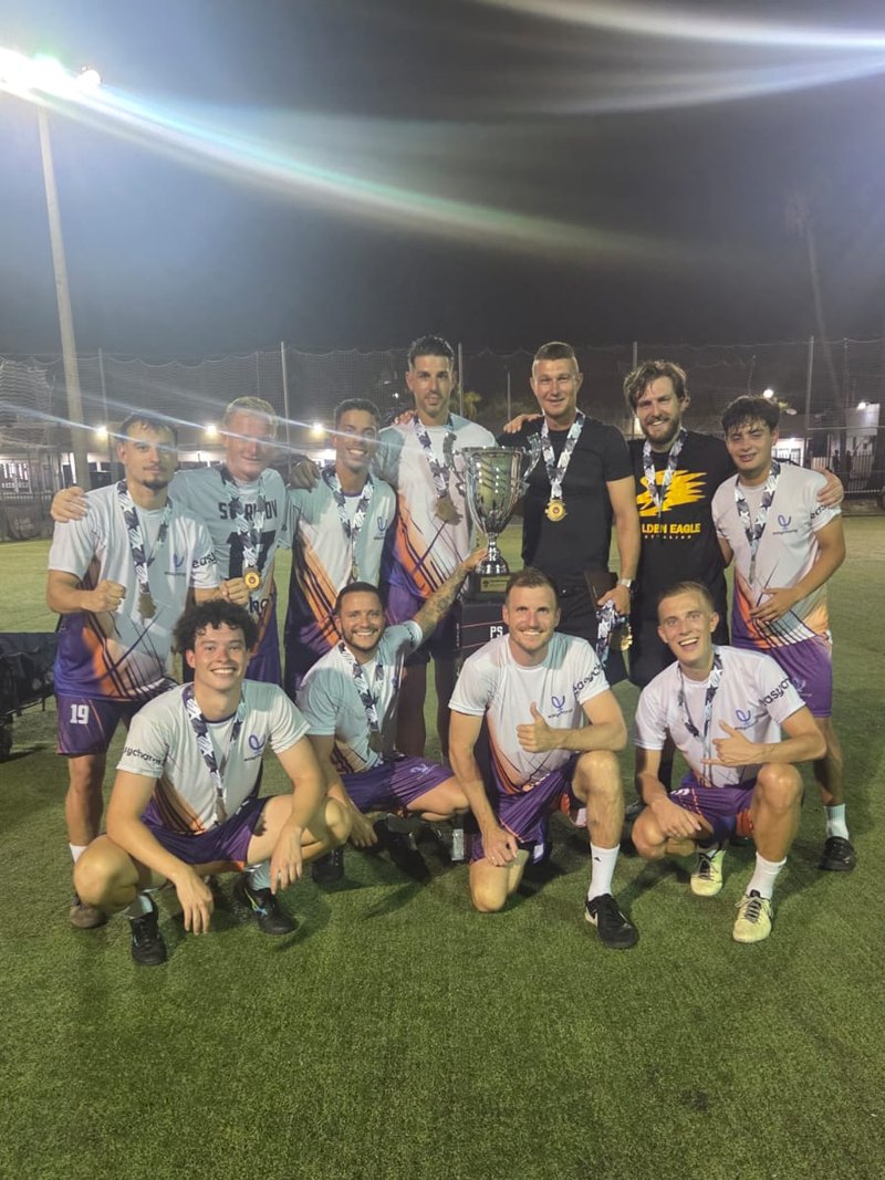 EasyChamp FC celebrating the Miami Superliga 8v8 title in July 2025.